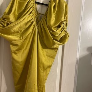 Metallic dark yellow dress